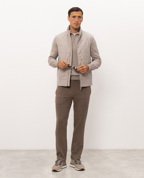 Doriani Cashmere Beige wool, silk and cashmere polo shirt 18057ZIP79