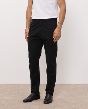 Tom Ford Black pants with logo patch SHL042FMC221