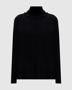 Twinset Black wool sweater with pattern 252LL3NBB