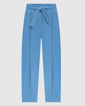 Jacob Lee Blue wool pants with belt WP0011SS26NBLU
