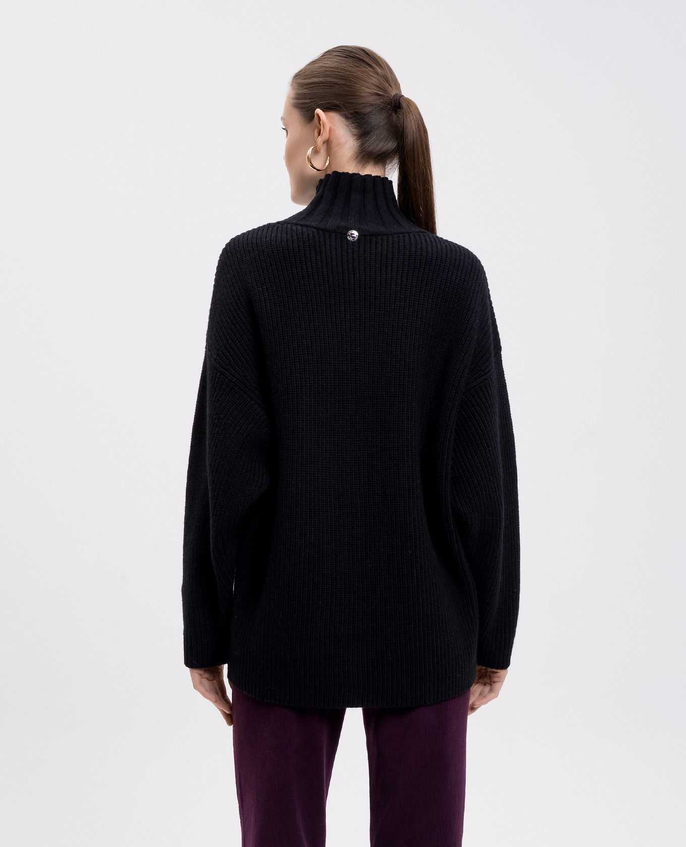 

Black wool sweater with logo Twinset