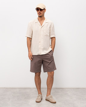 Peserico Beige linen straight-cut shirt R56049T002494