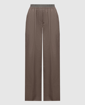 Peserico Brown pants with logo A0460201979