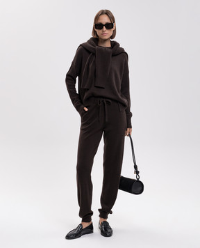 Allude Brown cashmere sweater with slits 26511151