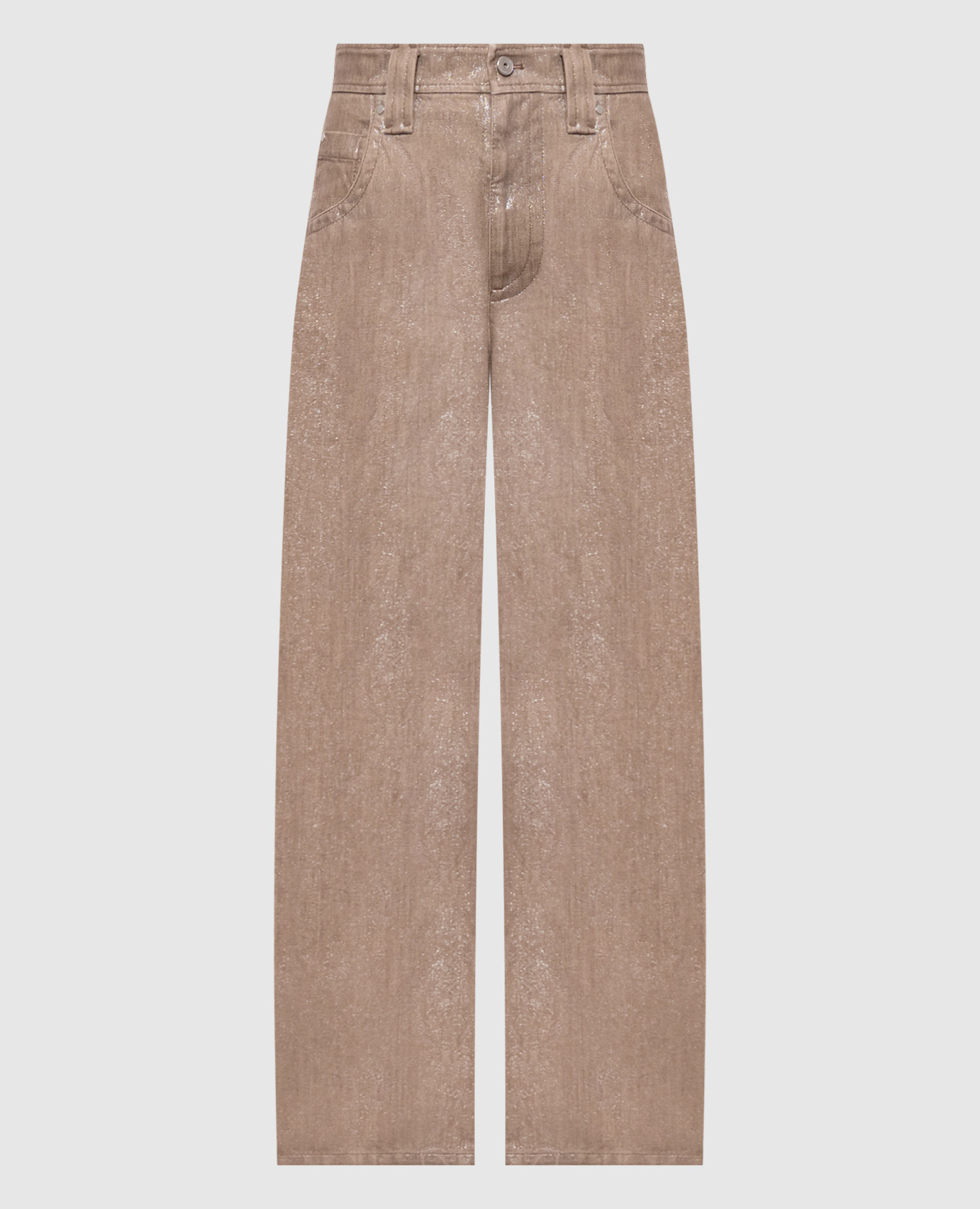 Beige jeans with lurex