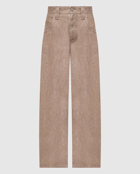 Brunello Cucinelli Beige jeans with lurex MP109P4091