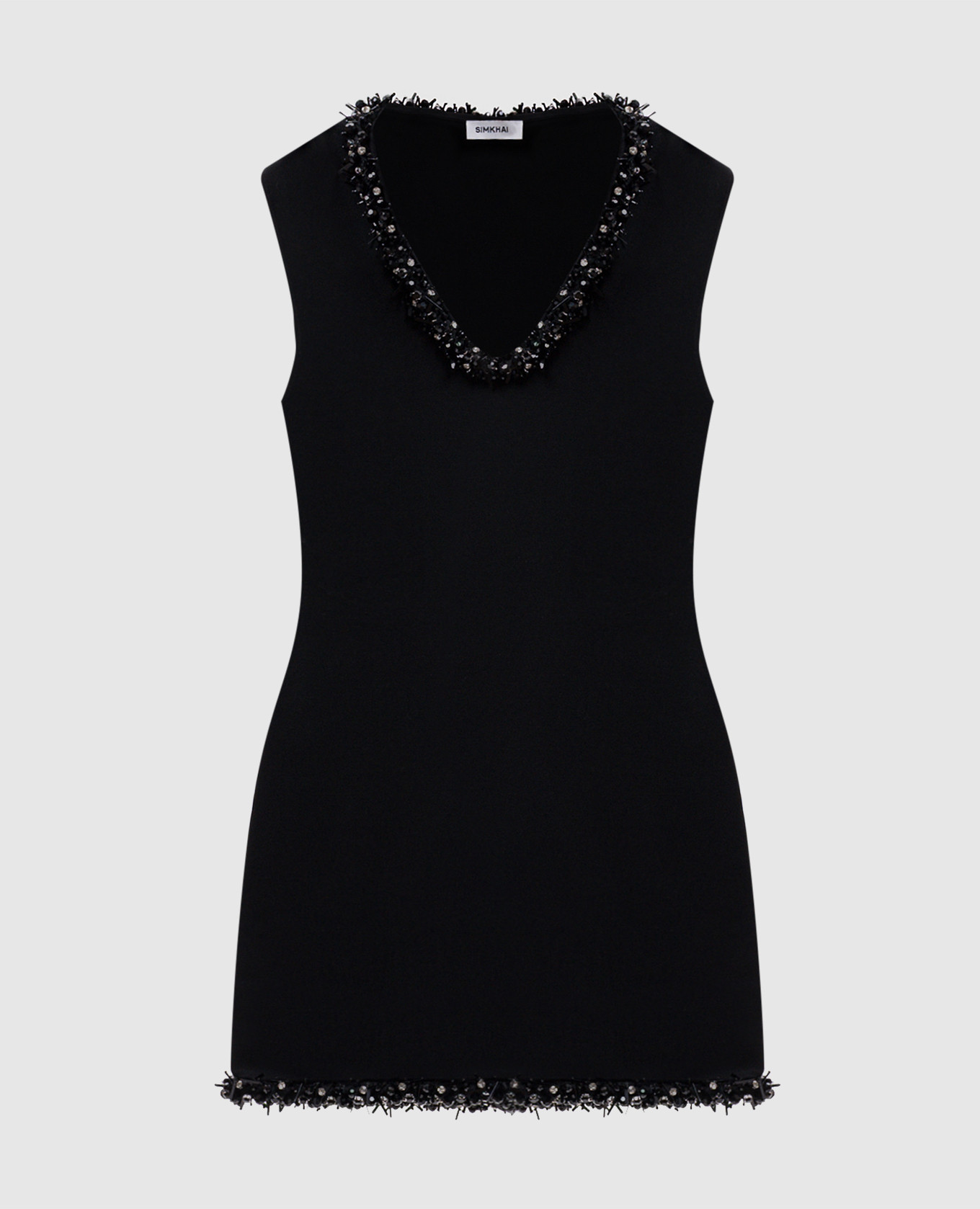 Suki black mini dress with applique Simkhai