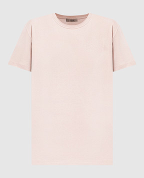 Twinset Pink T-shirt with textured logo 261TT2450