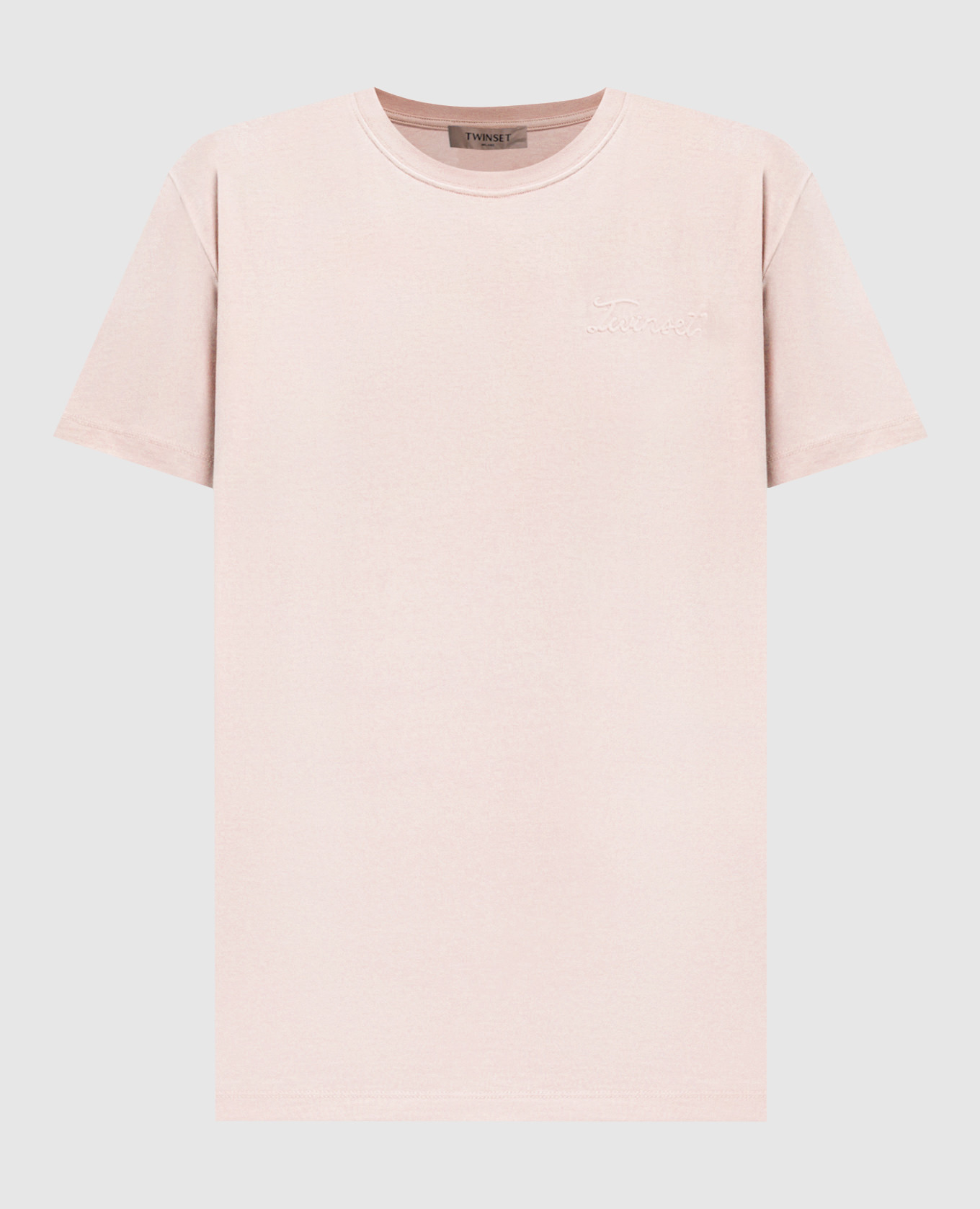 Pink T-shirt with textured logo