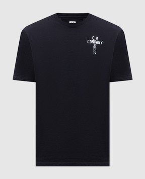 C.P. Company Blue t-shirt with logo print MTS174A110579W
