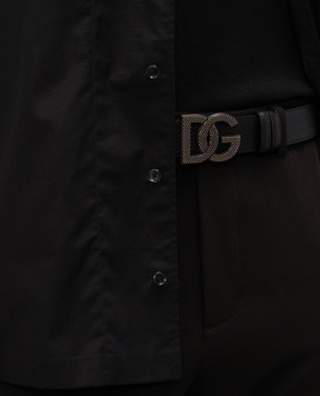 Dolce&Gabbana Black leather belt with logo BC4943AG651