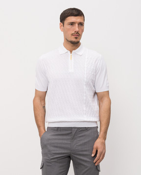 Stefano Ricci White polo shirt with a pattern K616458P31F26220