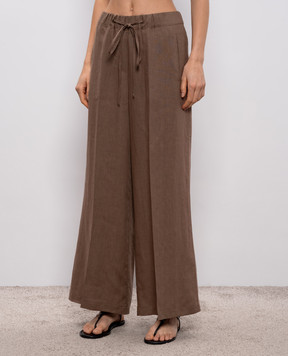 Babe Pay Pls Brown linen pants D2601WMENFI