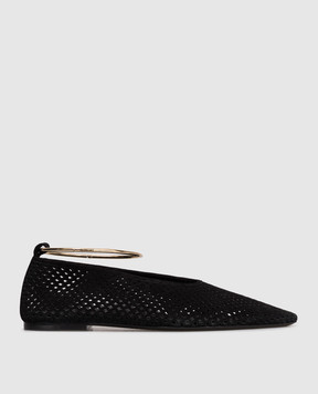 Jil Sander Black suede ballet flats with perforations J15WZ0038P7587