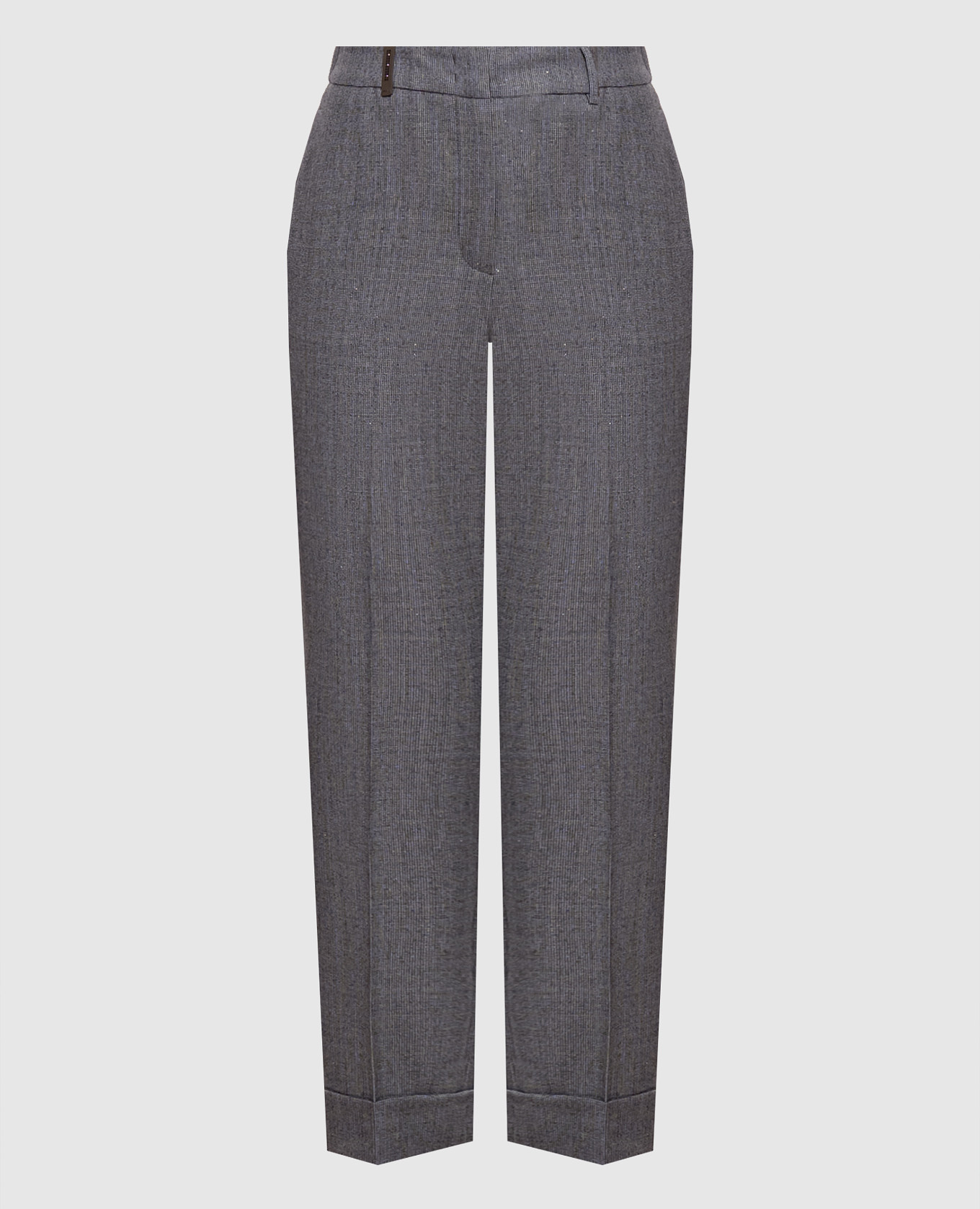Gray wool patterned pants