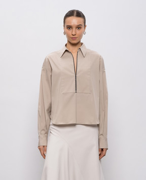 Brunello Cucinelli Beige blouse with monil chain M0091EA105