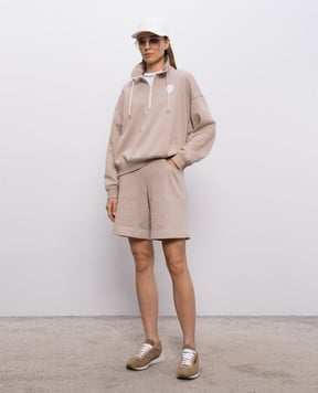 Brunello Cucinelli Beige sweatshirt with logo patch MG927VT404
