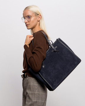 Gianni Chiarini Marcella blue suede tote bag BS8990CMPL