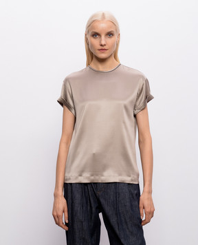 Brunello Cucinelli Beige silk blouse M0C59DE310