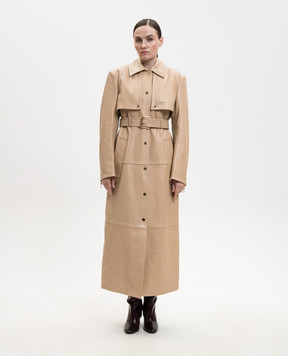 Max Mara Sportmax Beige leather trench coat SPASTE SPSPASTE