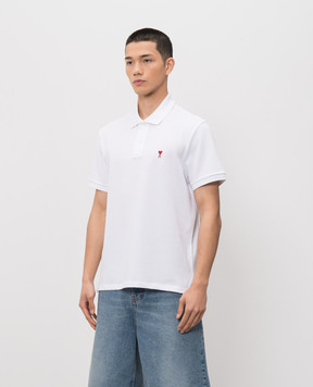 Ami Paris White polo shirt with embroidery BFUPL001760