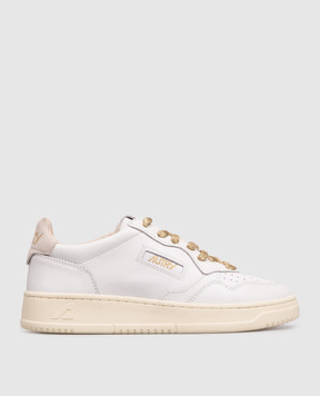 AUTRY Medalist white leather sneakers with lurex A1UNAULWSW01