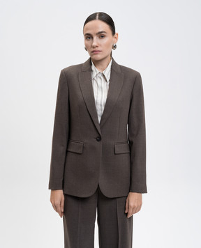 Peserico Brown jacket with wool S0160302660