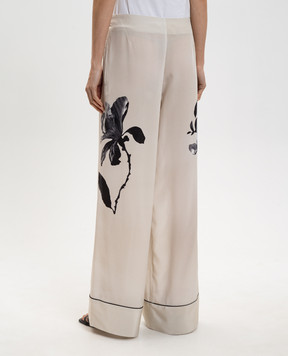 Ermanno Scervino Beige silk pajama pants D482P371YBQ