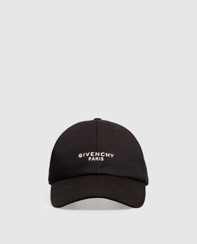 Givenchy Black cap with contrasting logo embroidery BPZ0CAP0C4
