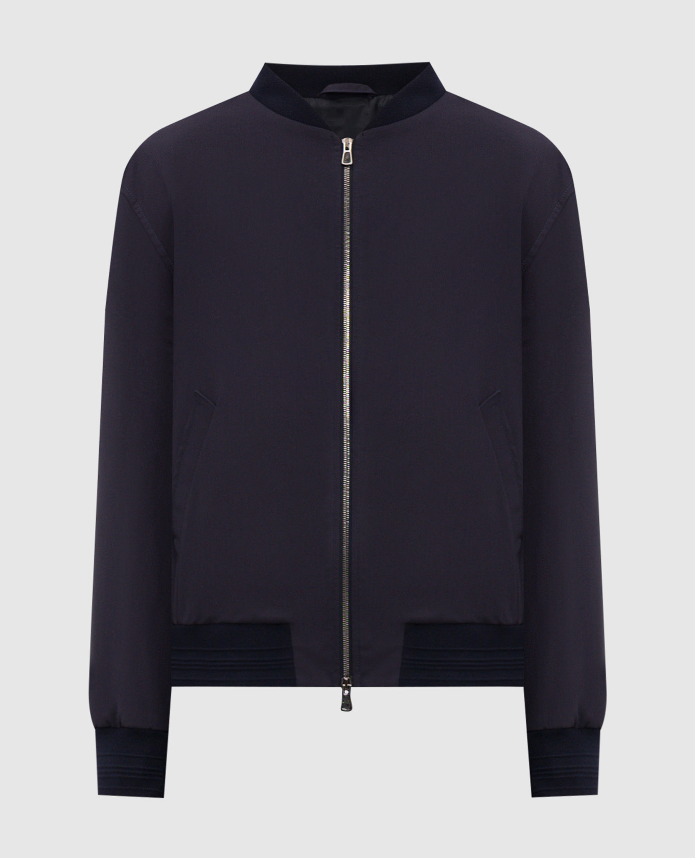 

Blue bomber jacket with silk ISAIA