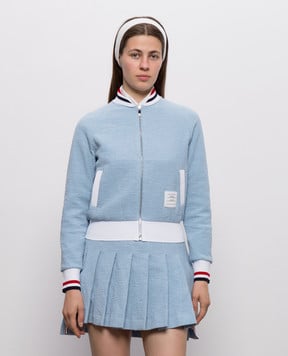 Thom Browne Blue sports jacket with logo patch FJT436AJ0194