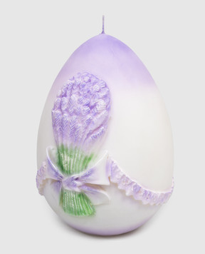 Cereria Introna Purple egg-shaped candle with lavender 1771