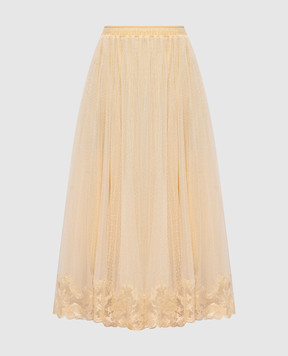 Ermanno Scervino Beige midi skirt with lace D482O756FDUJP
