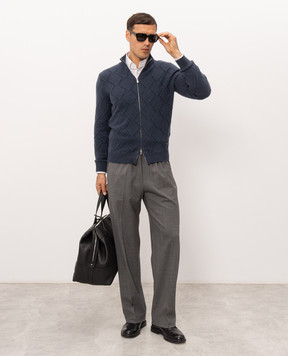 Enrico Mandelli Blue cashmere cardigan 4K075A5718