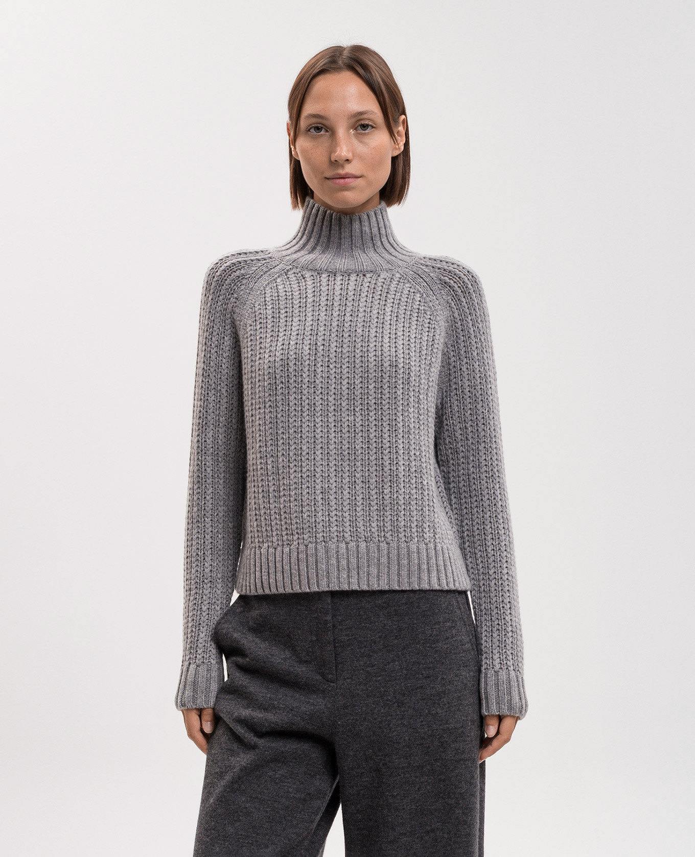 Gray wool and cashmere sweater Allude 3
