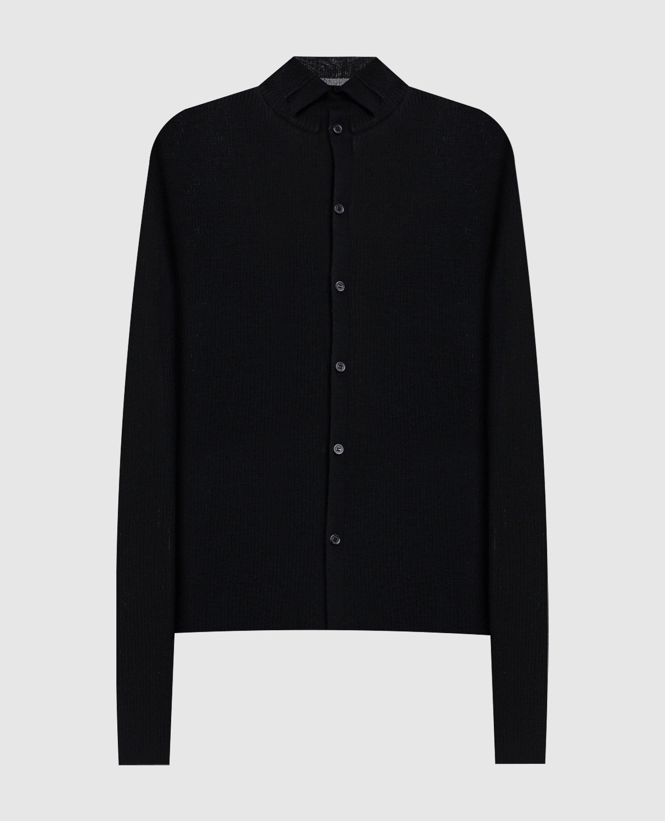 

Black ribbed wool cardigan Y`S Yamamoto