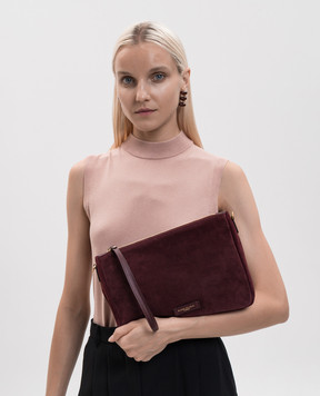 Gianni Chiarini Nora burgundy suede crossbody bag BS10225CMPL