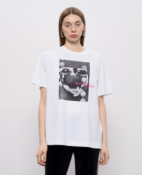 Givenchy White T-shirt with print BW70FMP7A3