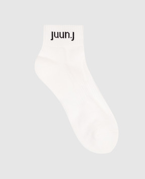 Juun.j White socks with logo pattern JC63KTP521