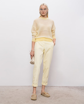 Peserico Yellow pants with lapels P04680T305753
