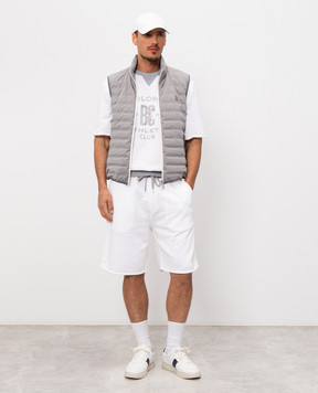 Brunello Cucinelli White shorts with monogram print MR8313375G