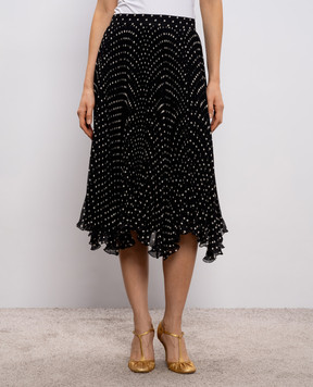 Valentino Black polka dot silk skirt 8B3RAEL59AB