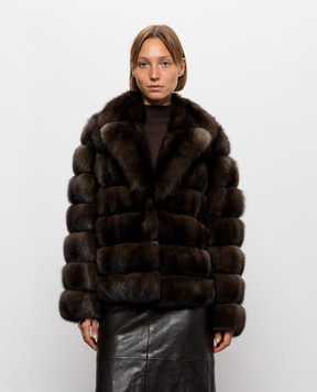 Rindi Brown sable fur coat 080ZB024