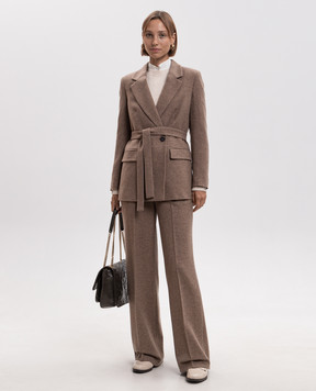 Peserico Brown double-breasted wool jacket S01250A04314