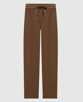 Brunello Cucinelli Brown track pants with lapels MP827FB799