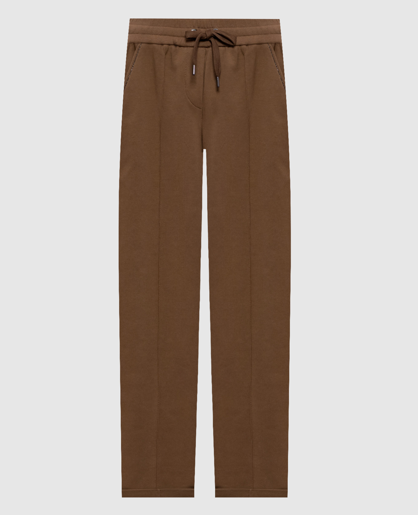 Brown track pants with lapels