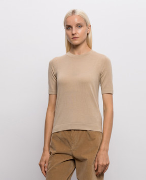 Max Mara Weekend Beige TAPIOCA top made of wool, silk and cashmere WKDTAPIOCA