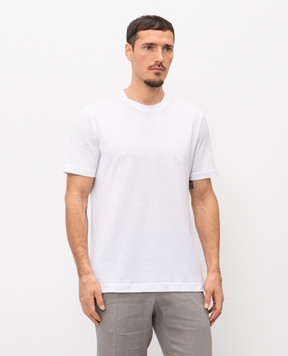 CAPOBIANCO White T-shirt with logo patch 20M660TM00