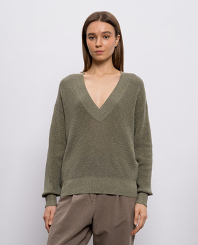 Brunello Cucinelli Green pullover with Luex MST263312