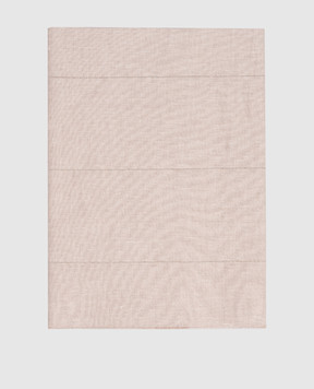 Peserico Beige linen stole with monil chain S31543C0CC824